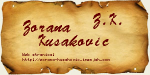 Zorana Kušaković vizit kartica